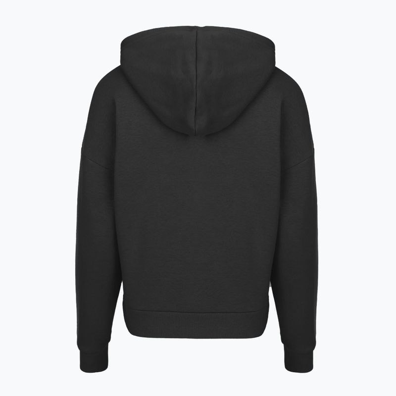 Women's sweatshirt Under Armour Rival Fleece Piped HZ Hoodie black/white 4