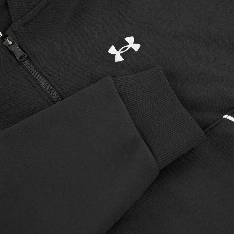 Women's sweatshirt Under Armour Rival Fleece Piped HZ Hoodie black/white 5