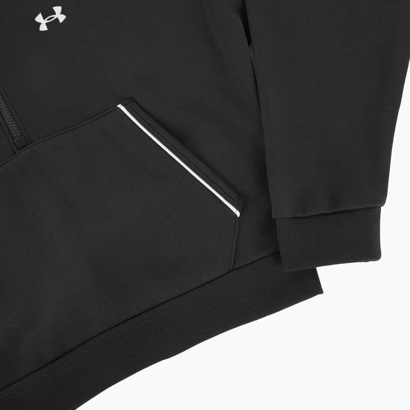 Women's sweatshirt Under Armour Rival Fleece Piped HZ Hoodie black/white 6