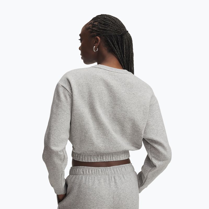 Women's sweatshirt Under Armour Rival Fleece Piped Crew mod gray light heather/white 2