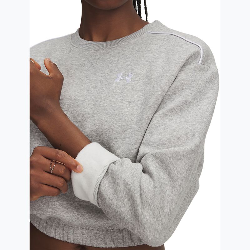 Women's sweatshirt Under Armour Rival Fleece Piped Crew mod gray light heather/white 3