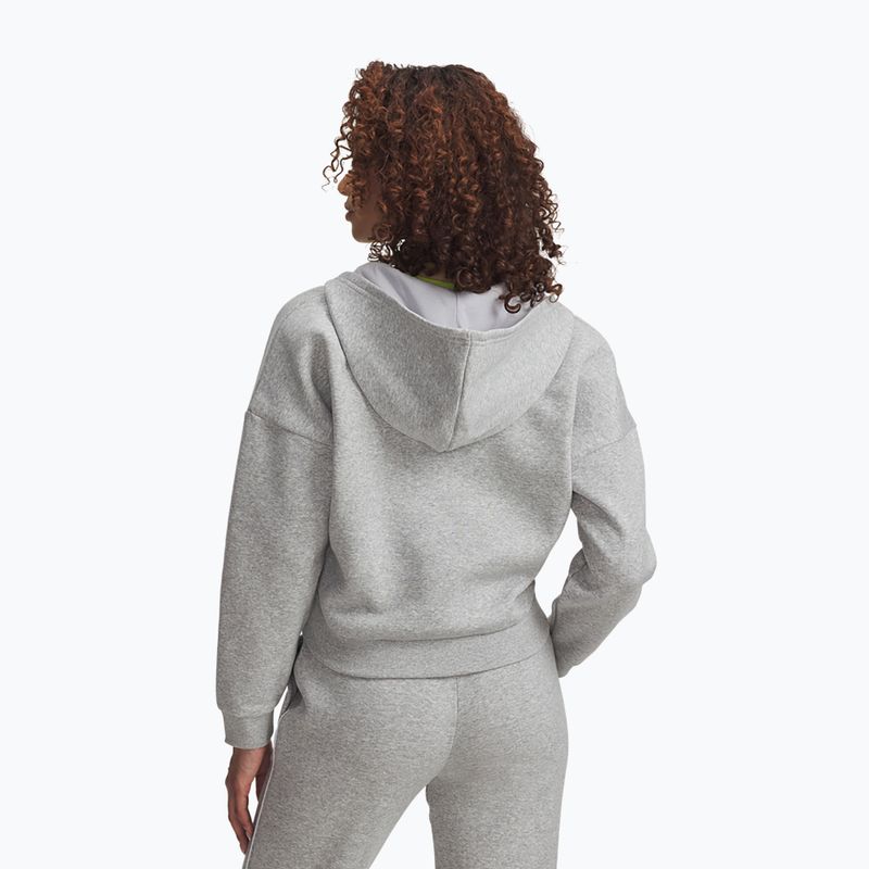 Women's sweatshirt Under Armour Rival Fleece Piped HZ Hoodie mod gray light heather/white 2