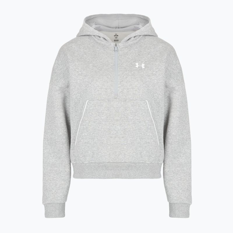 Women's sweatshirt Under Armour Rival Fleece Piped HZ Hoodie mod gray light heather/white 3