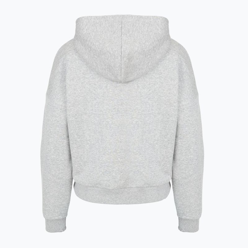 Women's sweatshirt Under Armour Rival Fleece Piped HZ Hoodie mod gray light heather/white 4