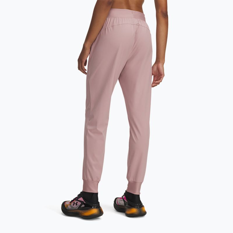 Women's training trousers Under Armour Sport High Rise Woven tourmaline pink/maroon mist 3