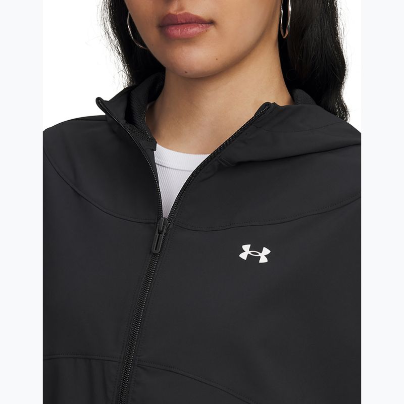 Women's jacket Under Armour Rival Woven Hoody black/black/white 3