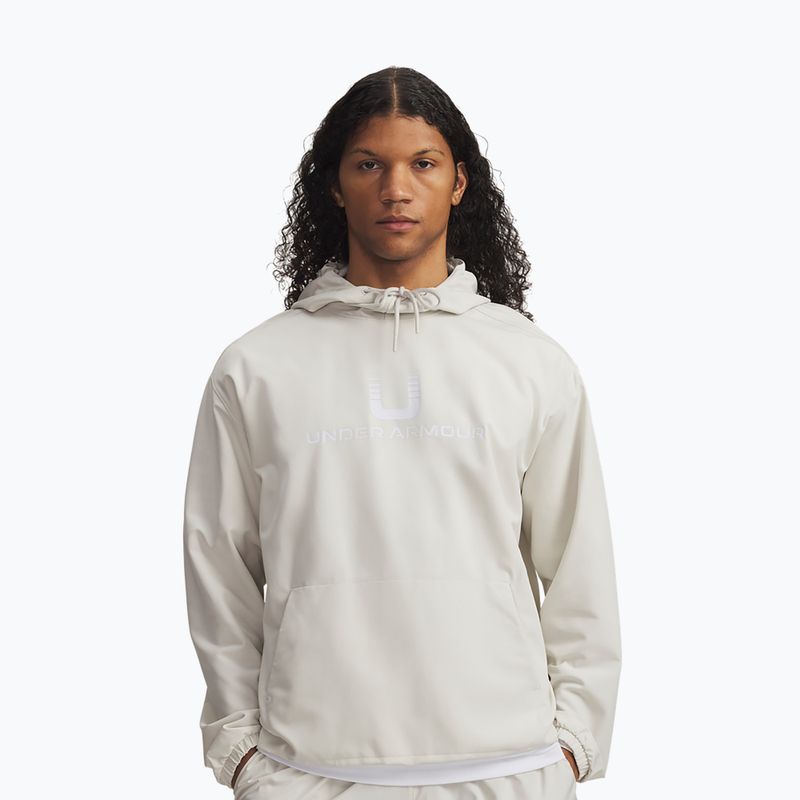 Men's sweatshirt Under Armour Unstoppable Woven Hoodie summit white/white