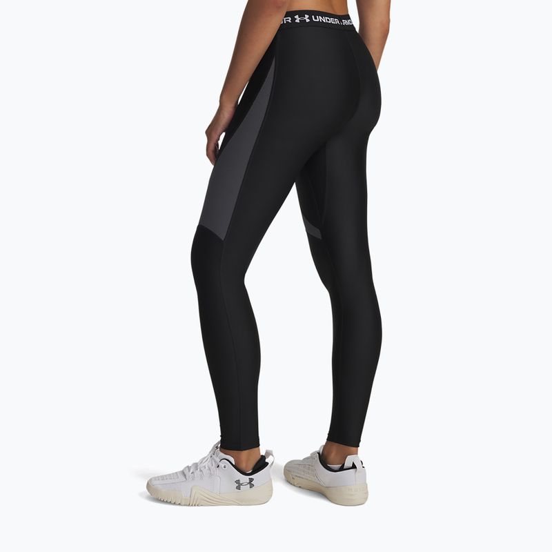 Women's leggings Under Armour HeatGear Rib black/castlerock/white 3
