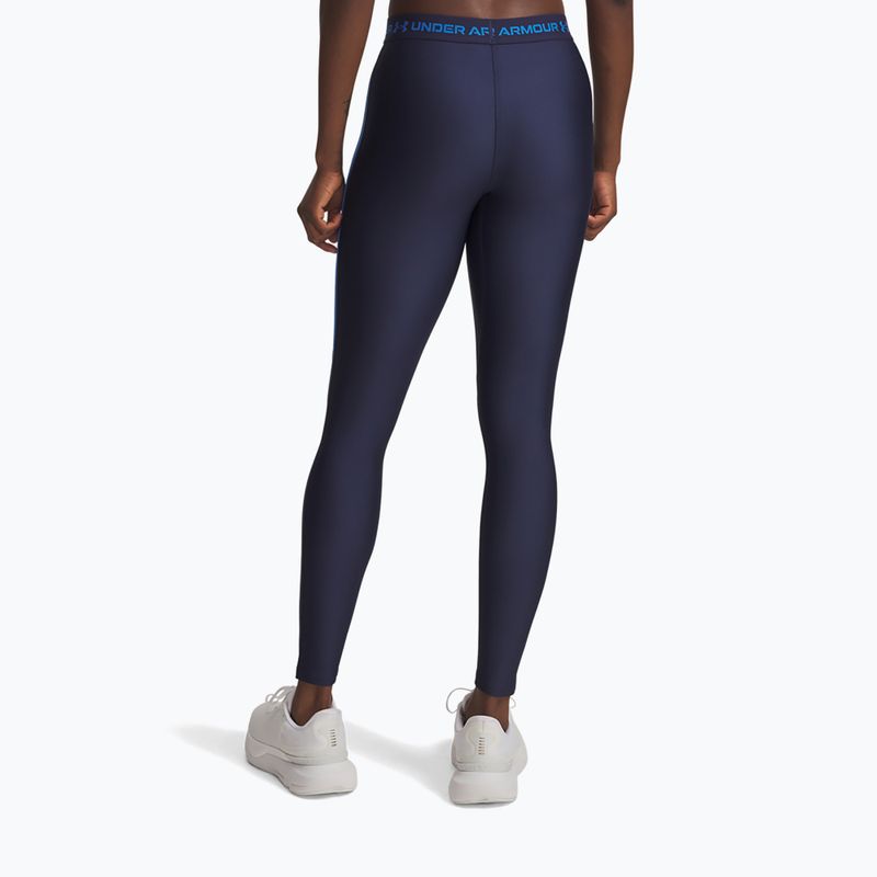 Women's leggings Under Armour HeatGear Rib washed navy/blue atlantis/blue atlantis 3