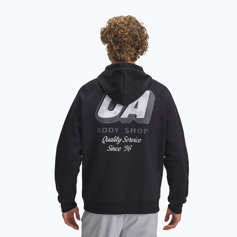 Men's sweatshirt Under Armour Rival Fleece HBR Logo Hoodie black/white 2