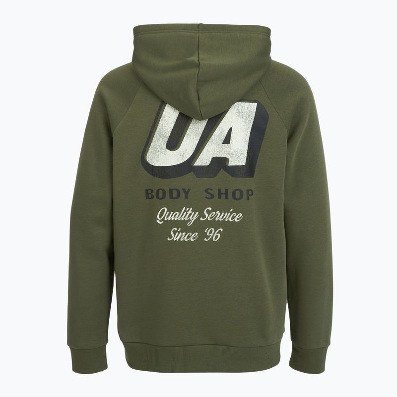 Men's sweatshirt Under Armour Rival Fleece HBR Logo Hoodie marine od green/stone 5