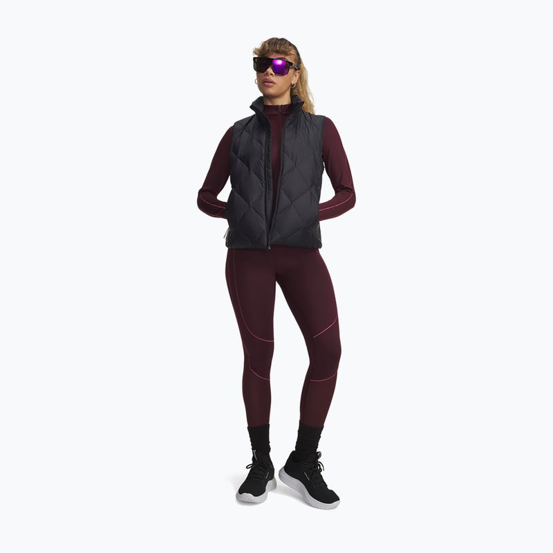Women's training leggings Under Armour ColdGear Textured dark maroon/fuchsia dusk/white 2