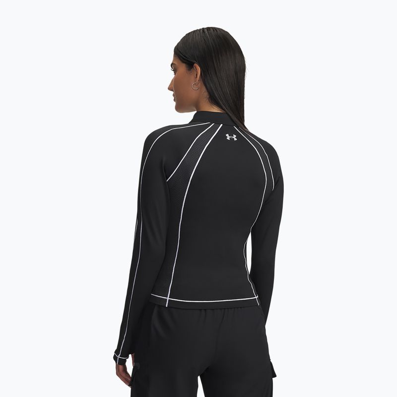 Women's training longsleeve Under Armour ColdGear Textured 1/2 Zip black/white/metalic silver 3