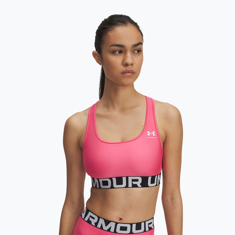 Training bra Under Armour HG Authentics Mid Branded super pink/white