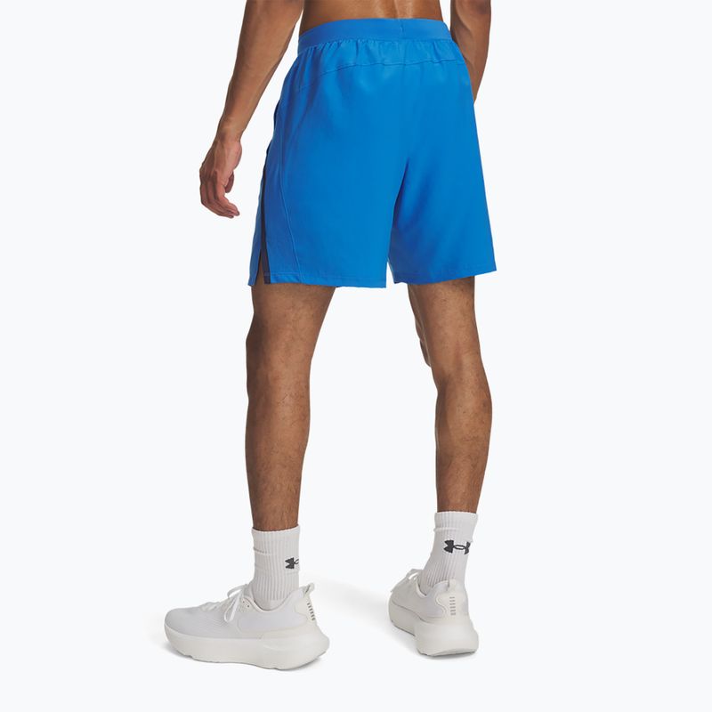 Men's running shorts Under Armour Launch 7" blue atlantis/washed navy/reflective 3
