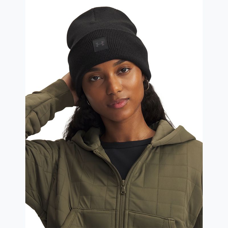 Women's winter hat Under Armour Halftime beanie black/black/anthracite 3