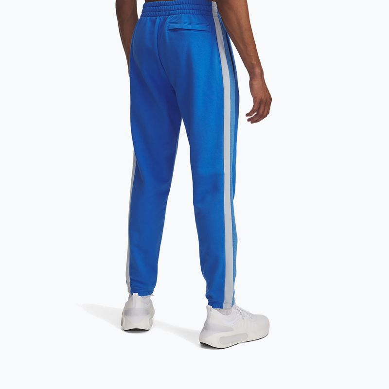 Men's training trousers Under Armour Rival Fleece Colorblock blue atlantis/blue calm/white 3