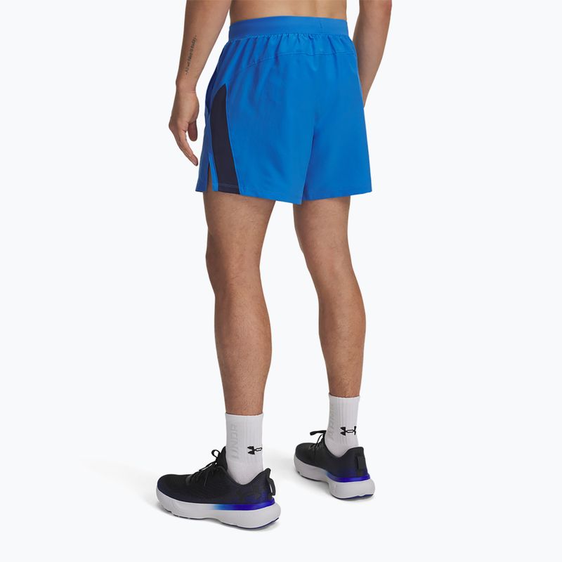 Men's running shorts Under Armour Launch 5" Atlantis Blue/Washed Navy/Reflective 3