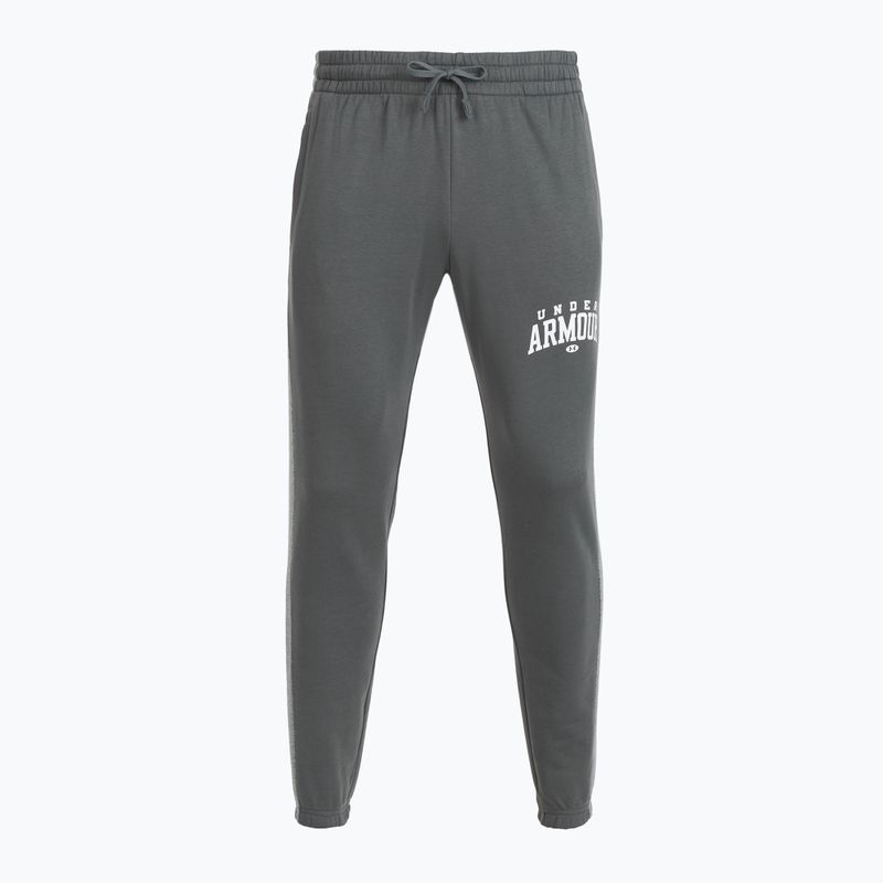 Men's training trousers Under Armour Rival Fleece Colorblock castlerock/mod gray/white 4