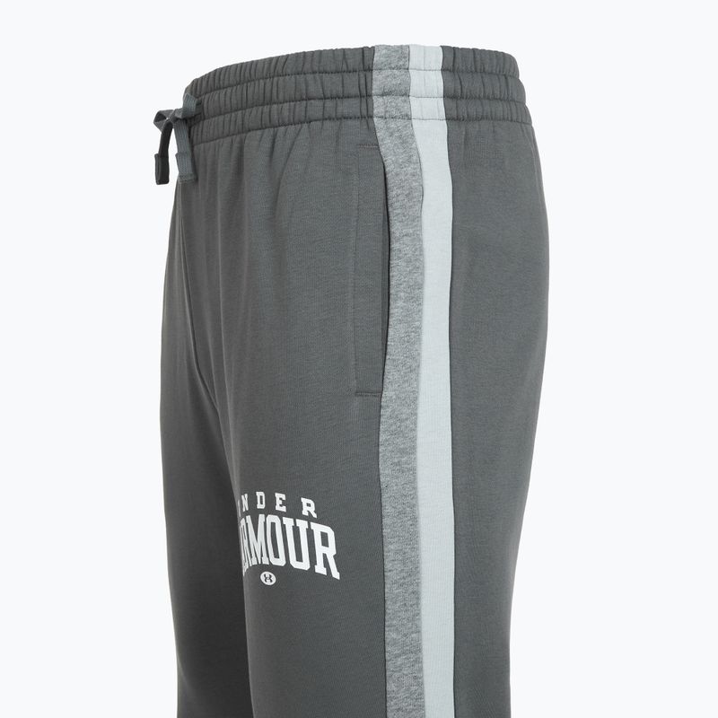 Men's training trousers Under Armour Rival Fleece Colorblock castlerock/mod gray/white 6