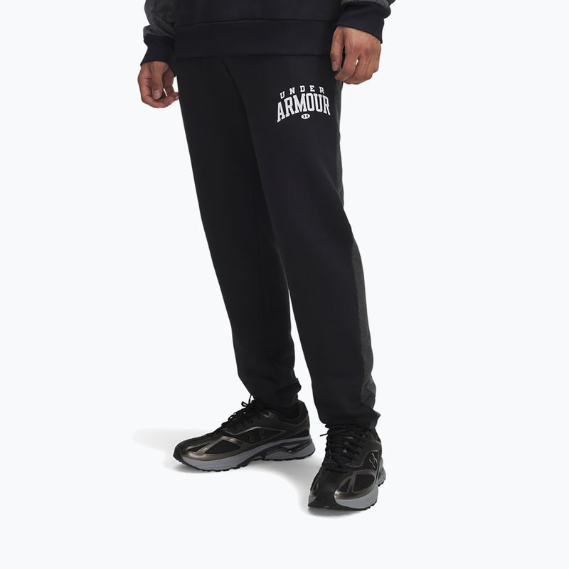 Men's training trousers Under Armour Rival Fleece Colorblock black/castlerock/white
