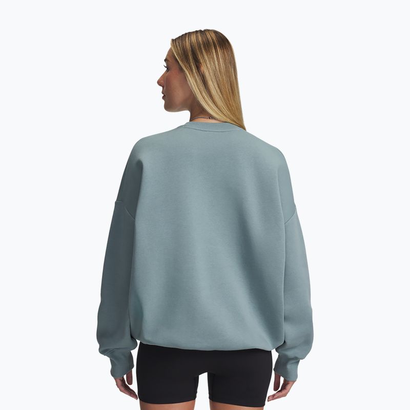 Women's sweatshirt Under Armour Rival Fleece Varsity Crew serpentine/white 2