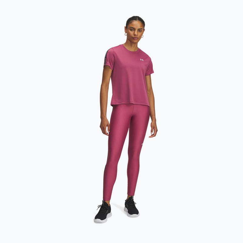 Women's leggings Under Armour Tech Wordmark Tape fuchsia dusk/black/white 2