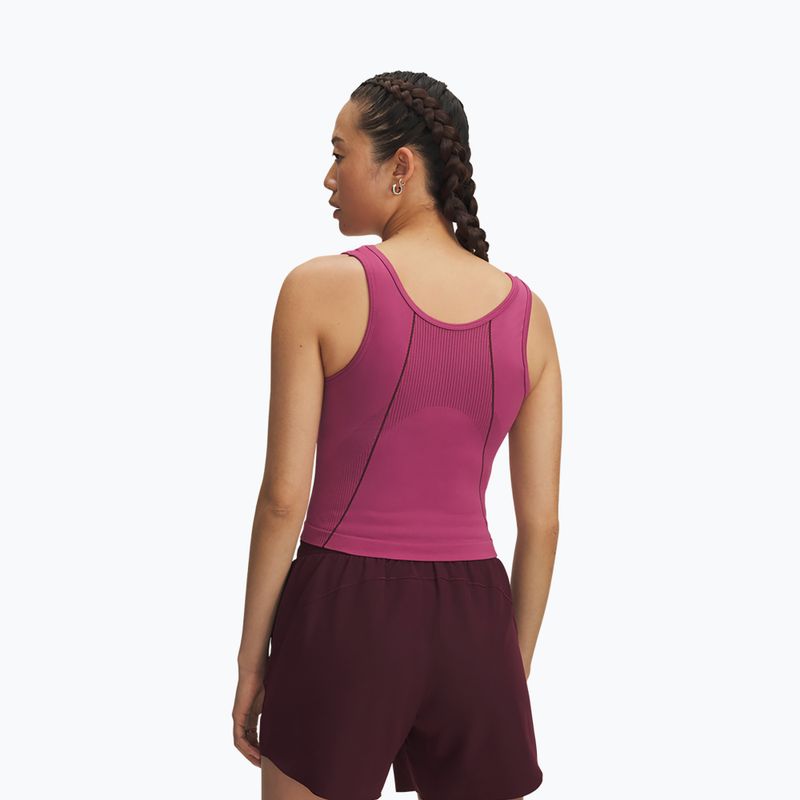 Women's training T-shirt Under Armour Vanish Seamless Tank fuchsia dusk/dark maroon/dark maroon 2