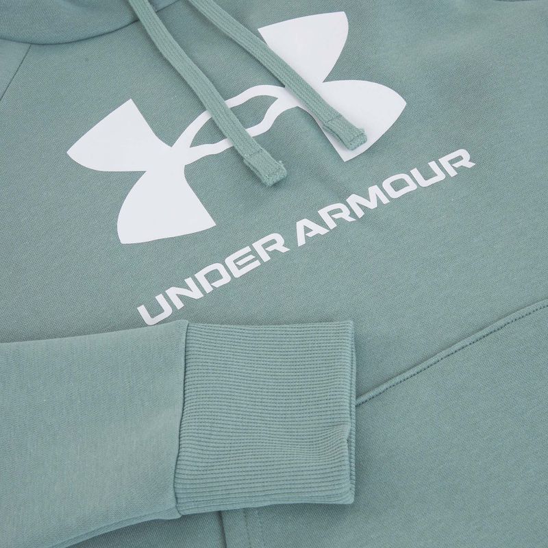 Women's sweatshirt Under Armour Rival Fleece Big Logo Hoody serpentine/white 6
