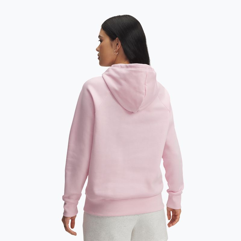 Women's sweatshirt Under Armour Rival Fleece Big Logo Hoody prime pink/white 2