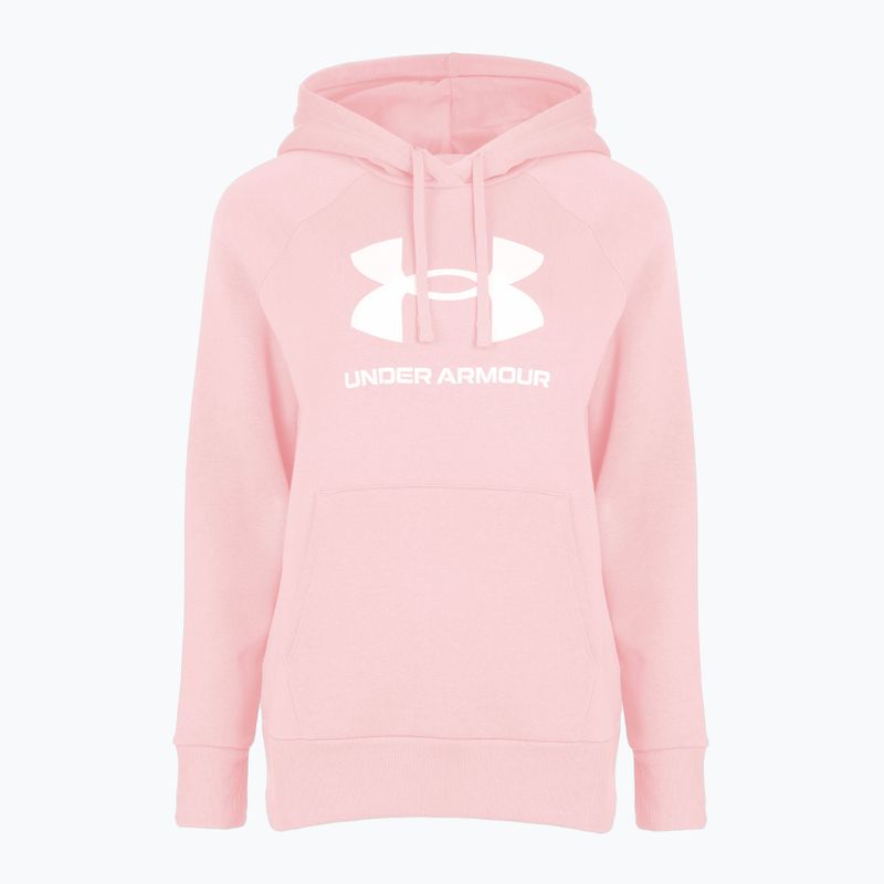 Women's sweatshirt Under Armour Rival Fleece Big Logo Hoody prime pink/white 3