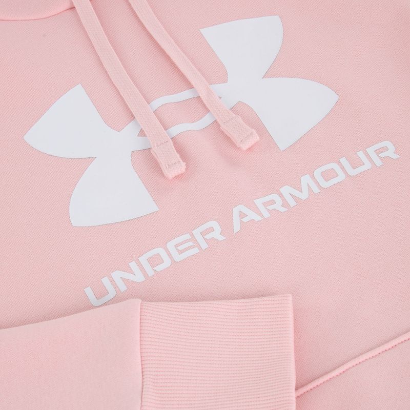 Women's sweatshirt Under Armour Rival Fleece Big Logo Hoody prime pink/white 5
