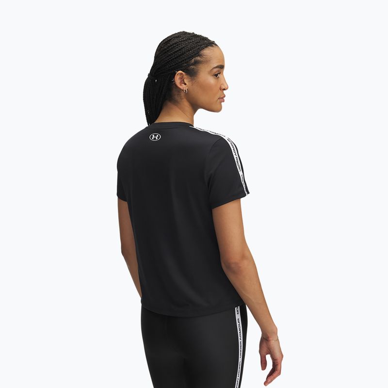 Women's training T-shirt Under Armour Tech Wordmark Tape black/white/white 2