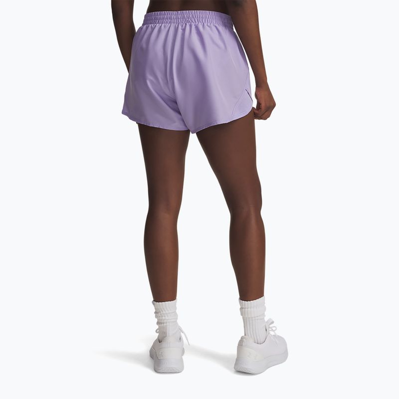 Women's running shorts Under Armour Fly By 3" transparent/transparent/reflective 3