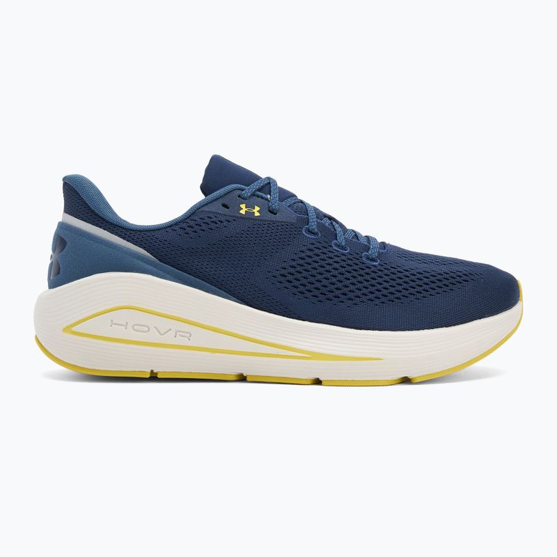 Men's running shoes Under Armour Sonic 7 washed navy/nu blue/yellow shade 2