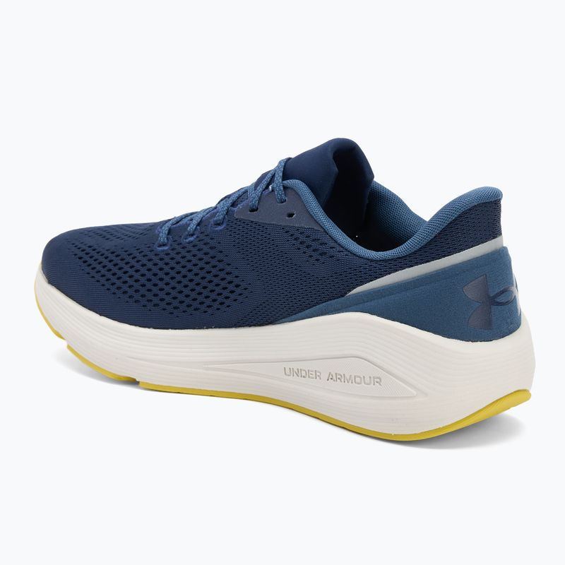 Men's running shoes Under Armour Sonic 7 washed navy/nu blue/yellow shade 3
