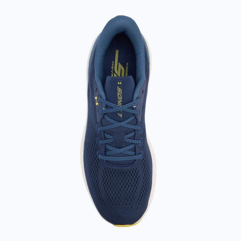 Men's running shoes Under Armour Sonic 7 washed navy/nu blue/yellow shade 5