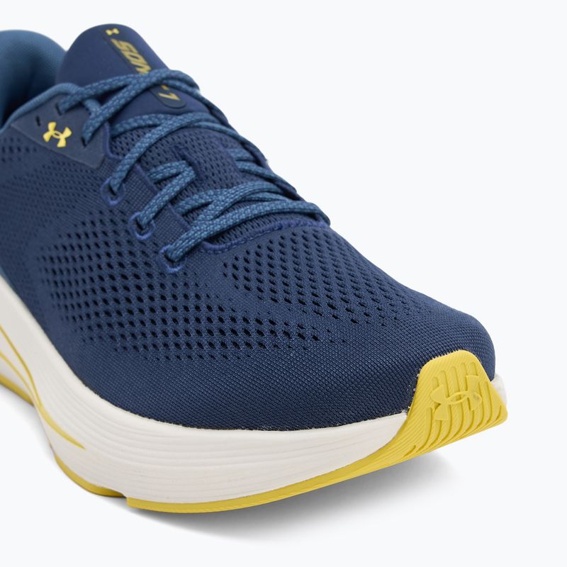 Men's running shoes Under Armour Sonic 7 washed navy/nu blue/yellow shade 7