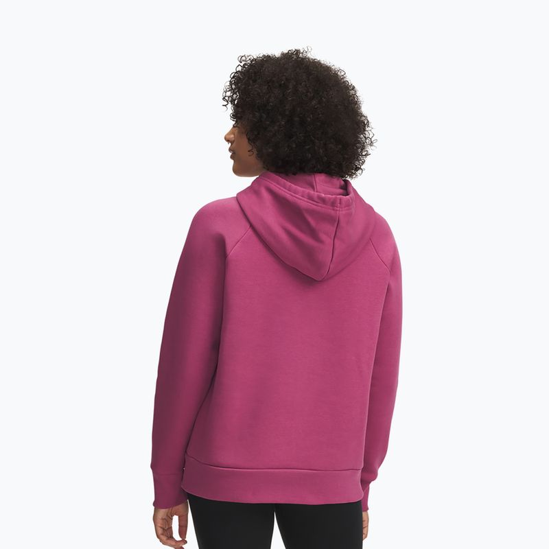 Women's sweatshirt Under Armour Rival Feelce Shimmer Hoody fuchsia dusk/irisdescent 2