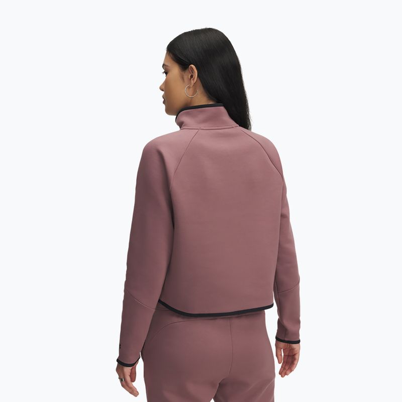 Women's training sweatshirt Under Armour Unstoppable Fleece HZ maroon mist/black 2