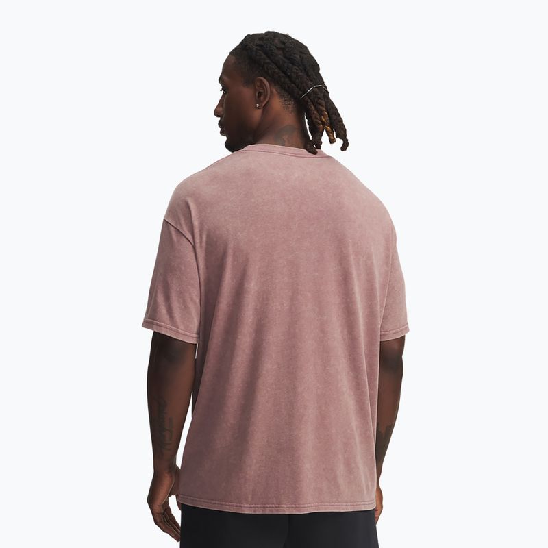 Men's training shirt Under Armour Project Rock Heavyweight Oversized maroon mist/black 2