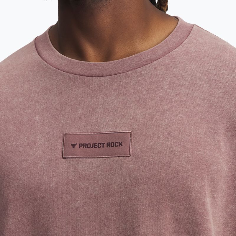Men's training shirt Under Armour Project Rock Heavyweight Oversized maroon mist/black 3