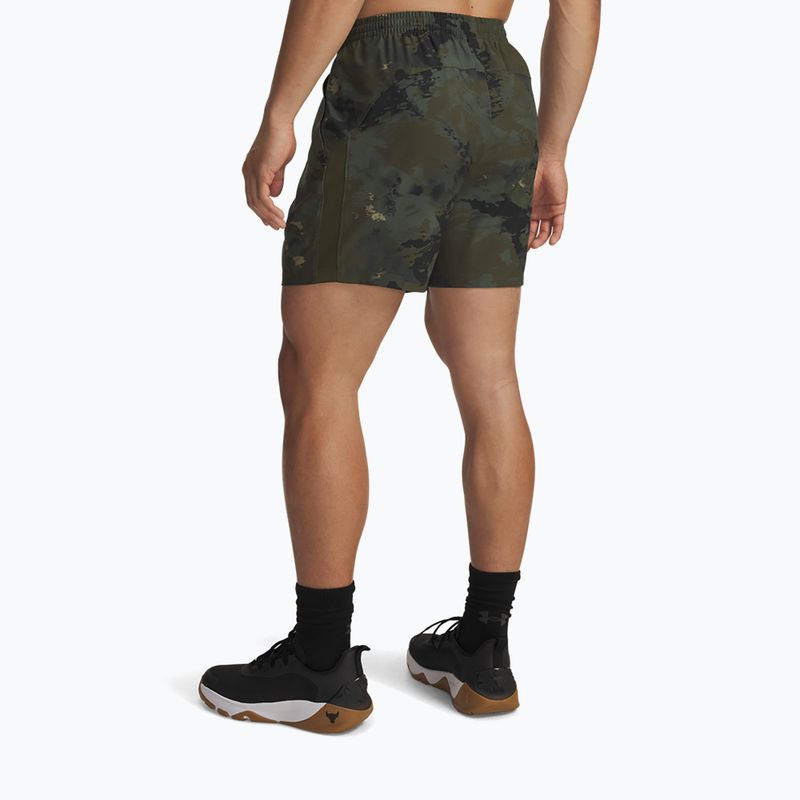Men's training shorts Under Armour Project Rock Ultimate expedition green/black 3