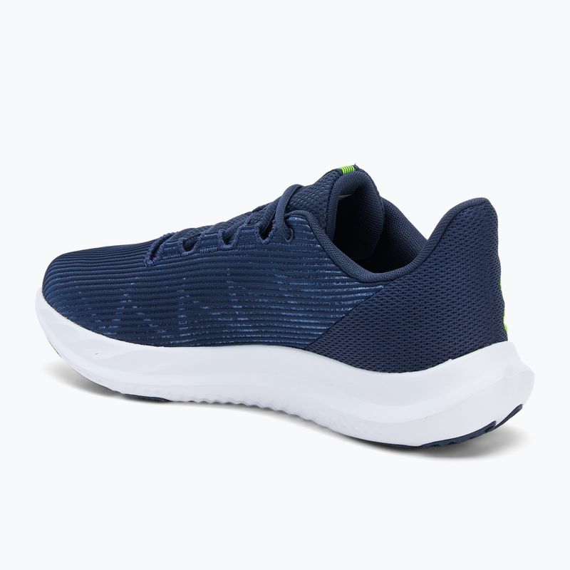 Men's running shoes Under Armour Charged Speed Swift washed navy/black/high vis yellow 3
