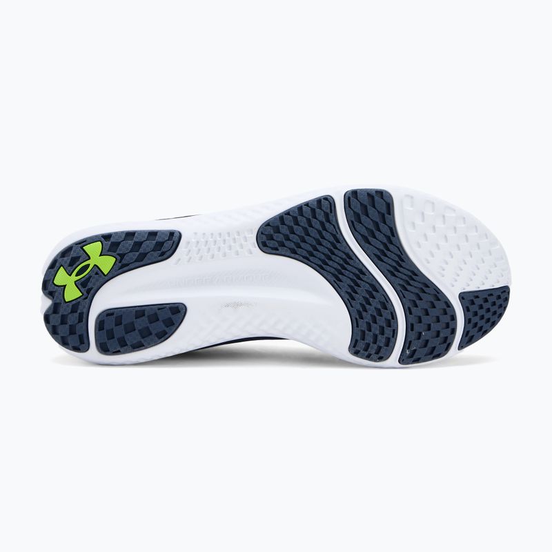 Men's running shoes Under Armour Charged Speed Swift washed navy/black/high vis yellow 4