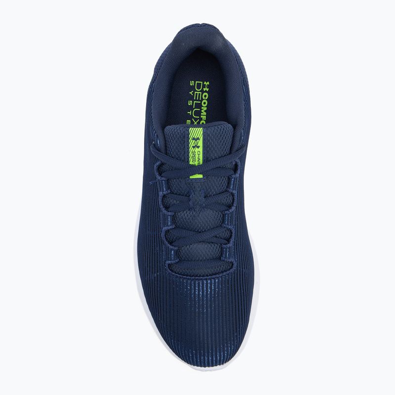 Men's running shoes Under Armour Charged Speed Swift washed navy/black/high vis yellow 5