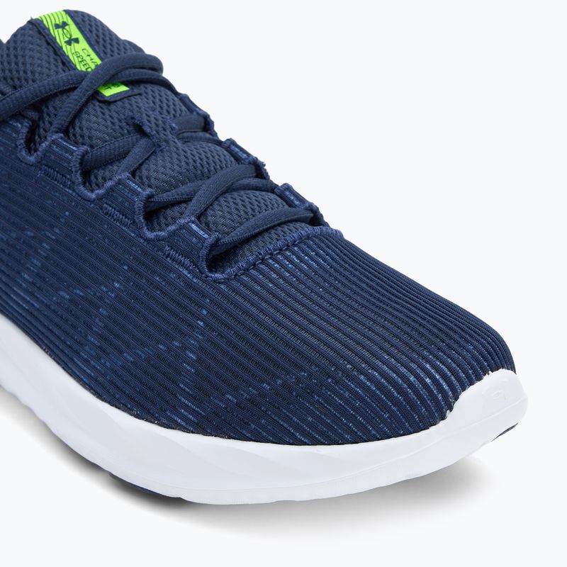 Men's running shoes Under Armour Charged Speed Swift washed navy/black/high vis yellow 7