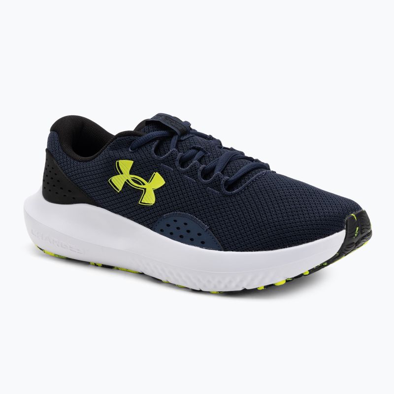 Men's running trainers Under Armour Charged Surge 4 washed navy/black/hi-vis yellow