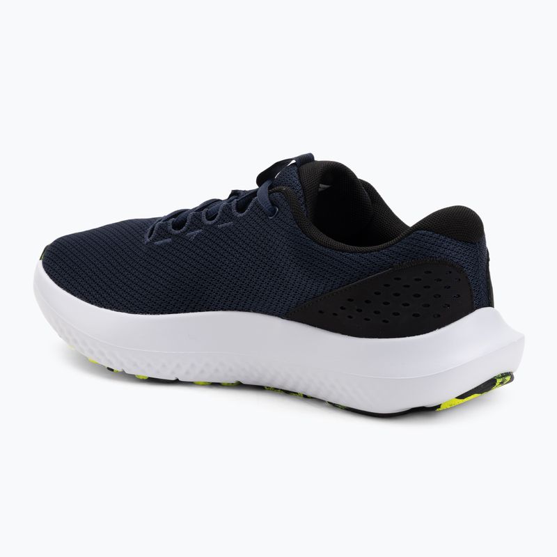 Men's running trainers Under Armour Charged Surge 4 washed navy/black/hi-vis yellow 3