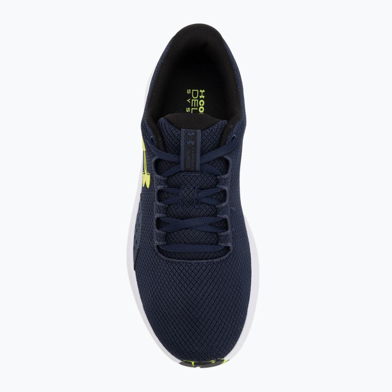 Men's running trainers Under Armour Charged Surge 4 washed navy/black/hi-vis yellow 5